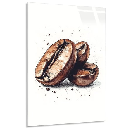 Kahve Çekirdekleri Cam Tablo 35x50 cm