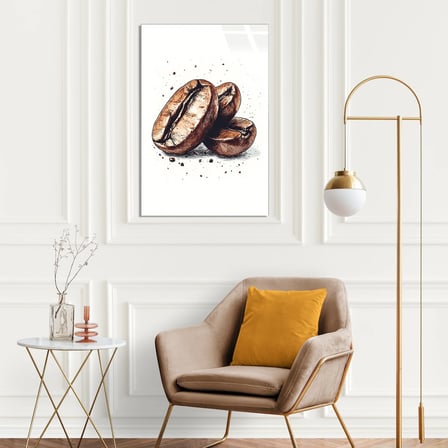 Kahve Çekirdekleri Cam Tablo 35x50 cm