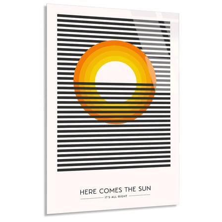Here Comes The Sun Güneş Cam Tablo 35x50 cm