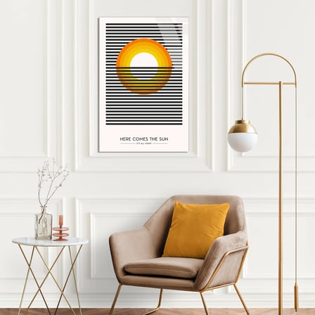 Here Comes The Sun Güneş Cam Tablo 35x50 cm