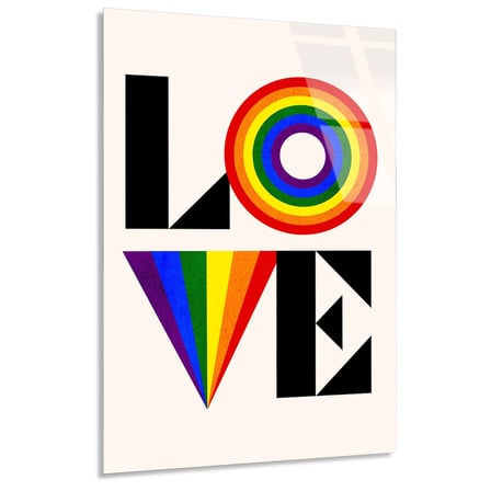 Love Gökkuşağı Cam Tablo 35x50 cm