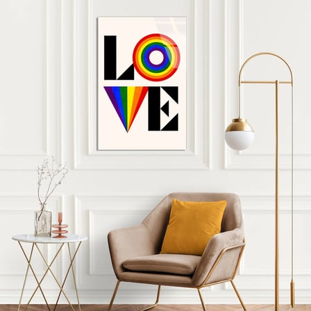 Love Gökkuşağı Cam Tablo 35x50 cm