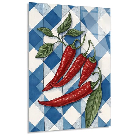 Kırmızı Biberler Cam Tablo 35x50 cm
