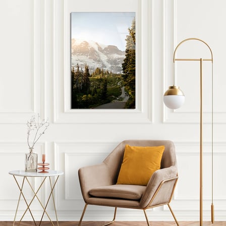 Dağ Orman Manzara Cam Tablo 35x50 cm