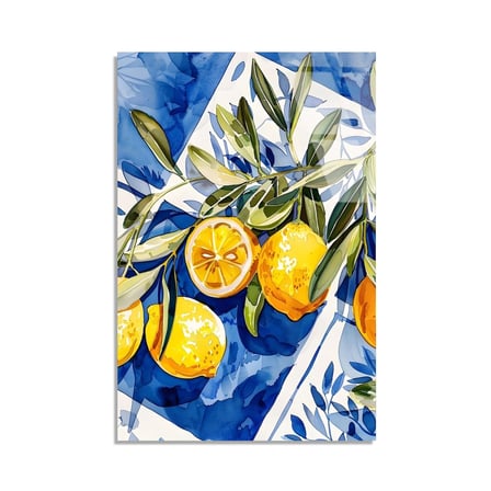 Limon İllüstrasyon Cam Tablo 35x50 cm