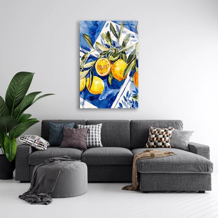 Limon İllüstrasyon Cam Tablo 35x50 cm