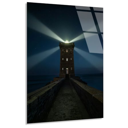Deniz Feneri Gece Cam Tablo 35x50 cm