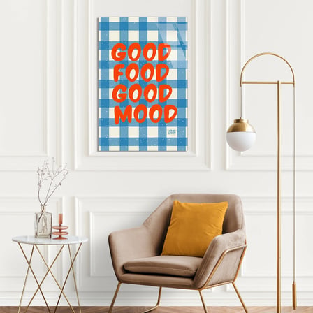 Good Food Good Mood Cam Tablo 35x50 cm
