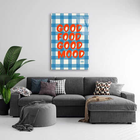 Good Food Good Mood Cam Tablo 50x70 cm