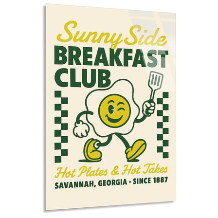Breakfast Club Yumurta Cam Tablo 35x50 cm