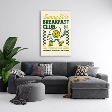 Breakfast Club Yumurta Cam Tablo 35x50 cm