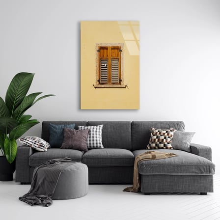 Ahşap Pencere Duvar Cam Tablo 35x50 cm