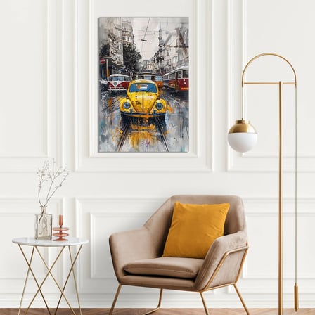 İstanbul Tramvay Sarı Araba Cam Tablo 35x50 cm