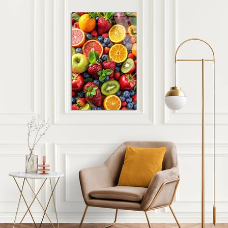 Karışık Taze Meyveler Cam Tablo 35x50 cm