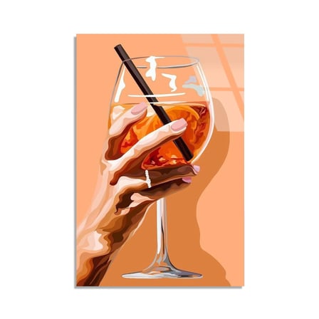 Aperol Kokteyl Bardağı Cam Tablo 35x50 cm