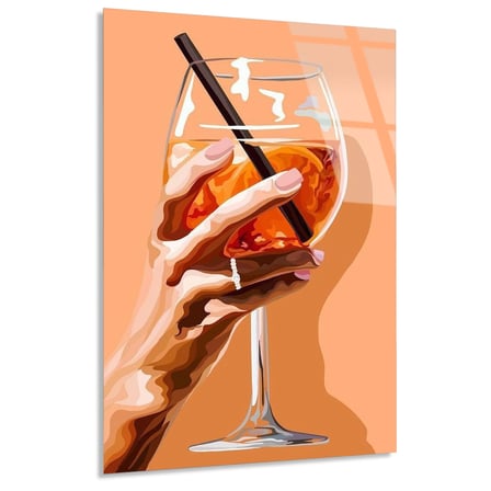 Aperol Kokteyl Bardağı Cam Tablo 35x50 cm