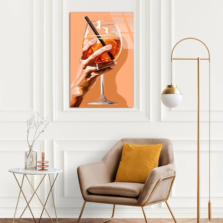 Aperol Kokteyl Bardağı Cam Tablo 35x50 cm