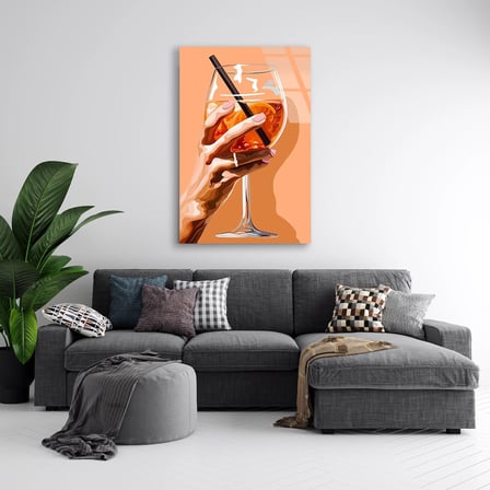 Aperol Kokteyl Bardağı Cam Tablo 35x50 cm