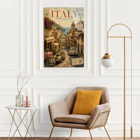 İtalya Sokak Vintage Poster Cam Tablo 35x50 cm