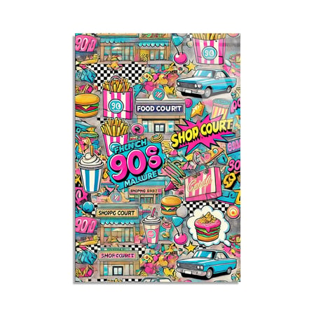 90lar Retro Kolaj Cam Tablo 35x50 cm