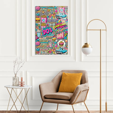 90lar Retro Kolaj Cam Tablo 35x50 cm