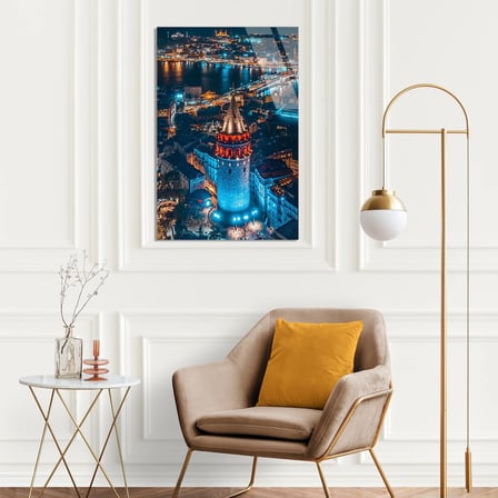 Galata Kulesi Gece Cam Tablo 35x50 cm