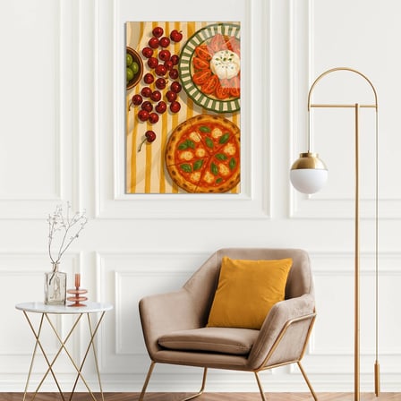 Pizza Ve Domates Masası Cam Tablo 50x70 cm