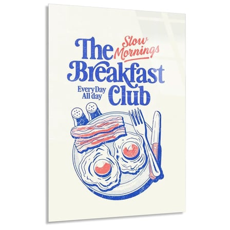 Kahvaltı Kulübü Posteri Cam Tablo 35x50 cm