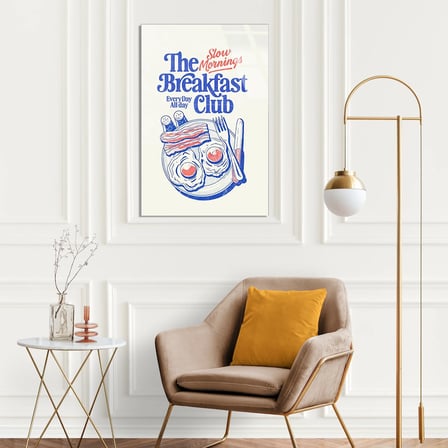 Kahvaltı Kulübü Posteri Cam Tablo 35x50 cm