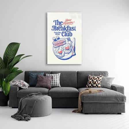 Kahvaltı Kulübü Posteri Cam Tablo 35x50 cm