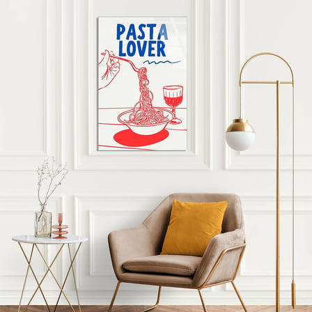 Makarna Severler Posteri Cam Tablo 35x50 cm