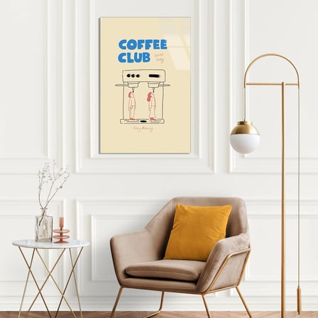 Kahve Kulübü Posteri Cam Tablo 35x50 cm