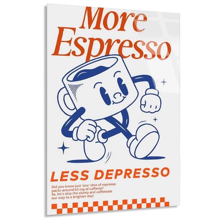 Espresso Karakter Posteri Cam Tablo 35x50 cm