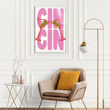 Çın Çın Kokteyl Yazı Cam Tablo 35x50 cm