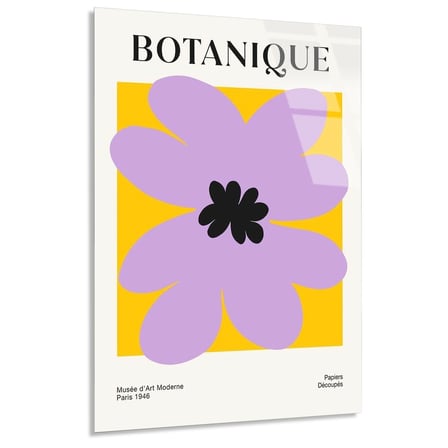 Mor Çiçek Botanique Cam Tablo 35x50 cm