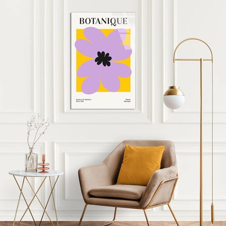 Mor Çiçek Botanique Cam Tablo 35x50 cm