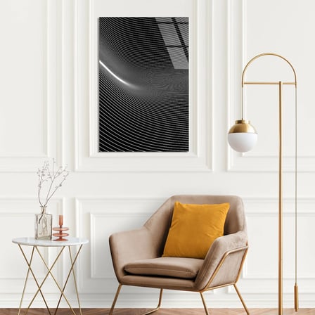 Siyah Beyaz Çizgiler Cam Tablo 35x50 cm