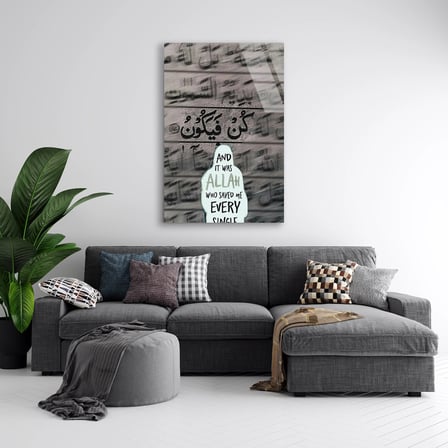 Kur'an-ı Kerim Hat Yazısı Cam Tablo 35x50 cm