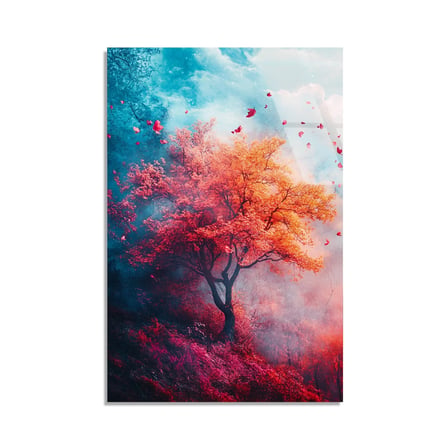 Kizil Agac Rüya Manzara Cam Tablo 35x50 cm