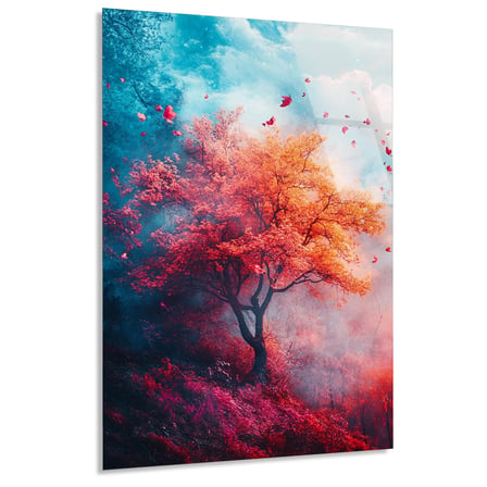 Kizil Agac Rüya Manzara Cam Tablo 35x50 cm