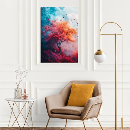 Kizil Agac Rüya Manzara Cam Tablo 35x50 cm