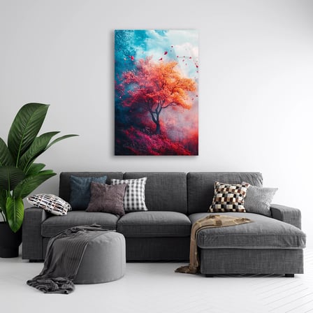 Kizil Agac Rüya Manzara Cam Tablo 35x50 cm