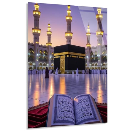 Kabe Gece Kuran Cam Tablo 35x50 cm