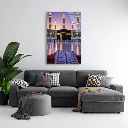 Kabe Gece Kuran Cam Tablo 35x50 cm