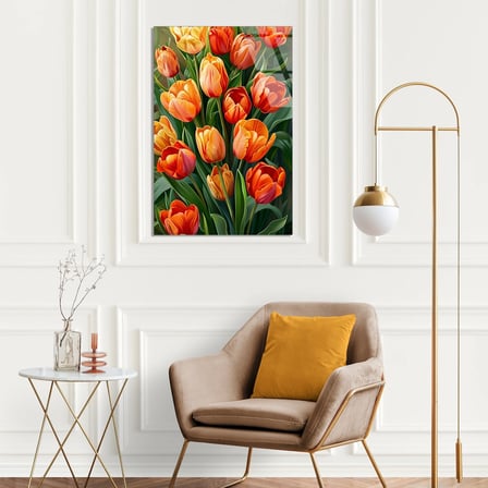 Laleler Cam Tablo 35x50 cm