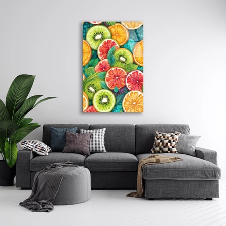 Narenciye Meyve Deseni Cam Tablo 35x50 cm