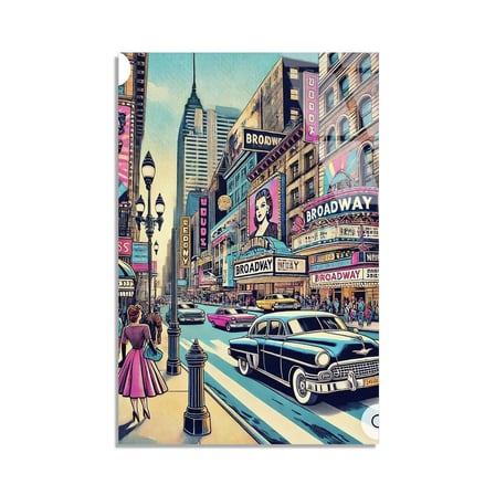 Broadway New York Cam Tablo 35x50 cm