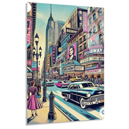 Broadway New York Cam Tablo 35x50 cm