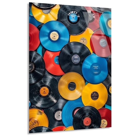 Renkli Plaklar Cam Tablo 35x50 cm