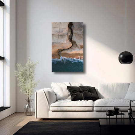 Okyanus Çizgisi Cam Tablo 35x50 cm